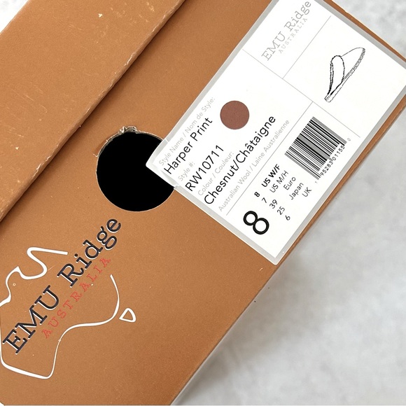 EMU Ridge Harper Animal Print Suede & Sheepskin Wool Mule Slippers, 8 NWT - Picture 4 of 6